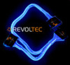 IDE шлейф Revoltec, 3 коннект., 90 см, цвет - синий, светится в у.ф.