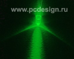 Ультраяркий зеленый светодиод  5мм и сопротивление