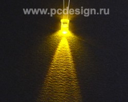 Ультраяркий  желтый светодиод 5мм  и сопротивление