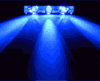 Хромированный блок из 3-x ярких синих светодиодов Sunbeam